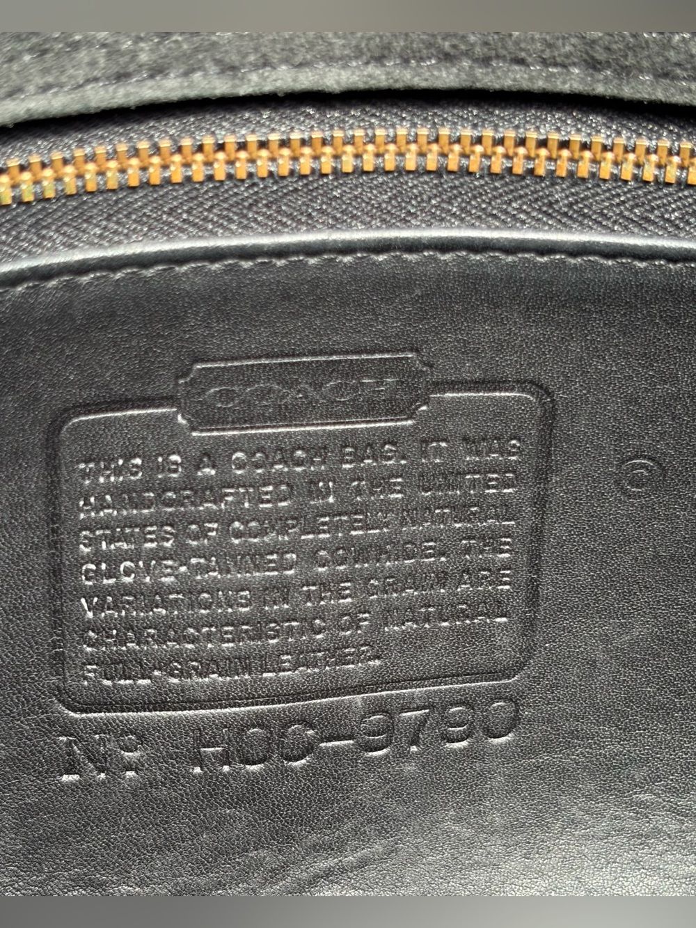 Vintage COACH City Bag Black Leather style 9790 EUC - Picture 8 of 17